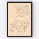 Vintage Map of Presidio County, Texas 1891