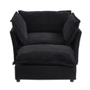 Modern Cozy Upholstered Armchair Sofa With Movable Ottoman by HouseOfZazla