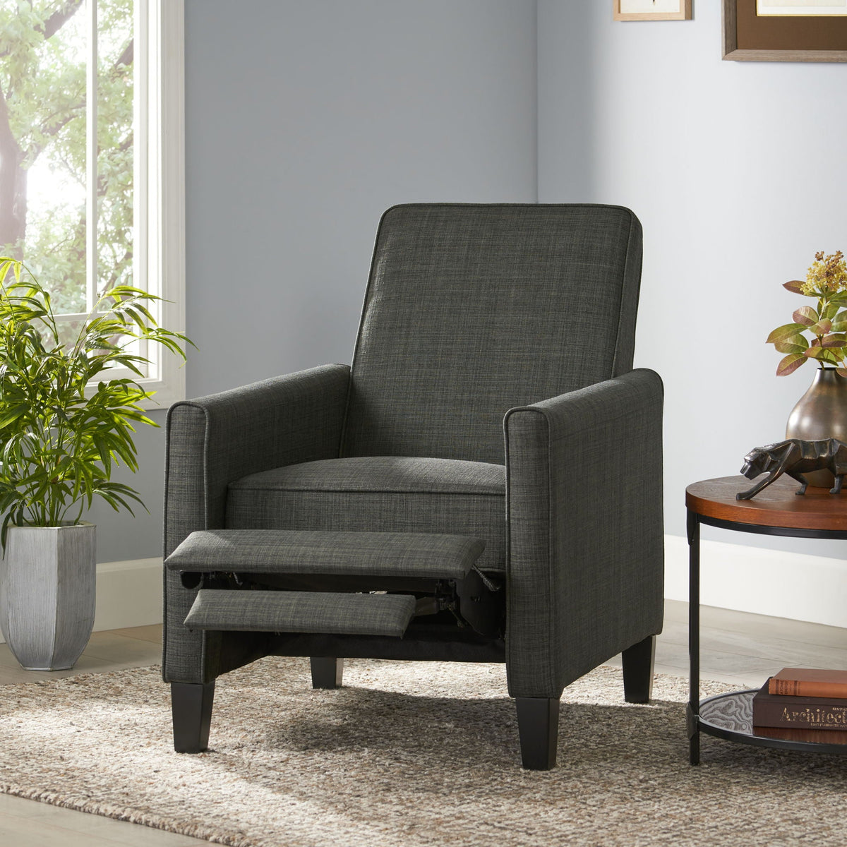 Upholstered Push Back Recliner Chair For Living Room, photo 27 of 40