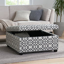 Richmond Storage Ottoman with Unique Pattern and Ample Storage - Gray by HouseOfZazla