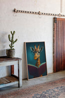 Giraffe with Glasses Reading a Book
