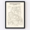 Vintage Map of Rains County, Texas 1870
