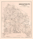 Vintage Map of Red River County, Texas 1879