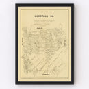 Vintage Map of Rockwall County, Texas 1880
