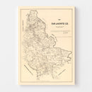 Vintage Map of San Jacinto County, Texas 1879