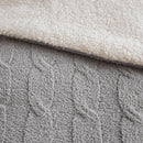3 Pieces Full/Queen Cable Knit Chenille Comforter Set Gray