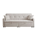 3 In 1 Convertible Sleeper Sofa Bed, Reclining Backrest, Pillows, Pockets by HouseOfZazla