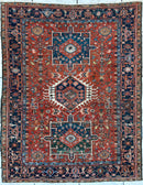 KARAJA Persian Antique Heriz Rug  4'9" x 6'