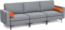3-Seat Modular Sofa with Storage Pocket and Metal Legs by LJGDeals