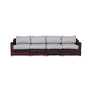 Contemporary Outdoor Rattan Wicker Sectional Seating Group With Cushions