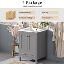 Bathroom Vanity With Integrated Undermount Ceramic Sink, 2 Doors And 1 Drawer, Soft Close Hinges