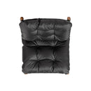 Oxford Leather Mid-Century Modern Accent Chair - Noir Black by HouseOfZazla