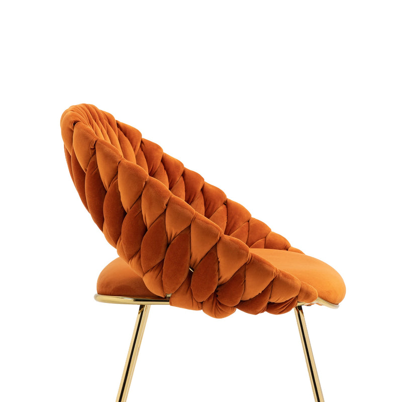 Accent Chairs Set of 2, Velvet Side Chairs with Gold Legs, Mid-Century Upholstered Dining Chairs for Living Room, Kitchen, Bedroom, Beauty Room