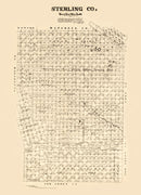 Vintage Map of Sterling County, Texas 1892