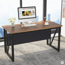 L-Shaped Executive Desk With Mobile File Cabinet, Large Home Office Workstation With Drawers And Shelves - Brown / Black by HouseOfZazla