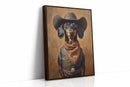Cowboy Dachshund in Leather and Lace