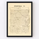 Vintage Map of Stonewall County, Texas 1880