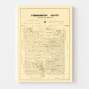 Vintage Map of Throckmorton County, Texas 1879