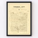 Vintage Map of Throckmorton County, Texas 1879