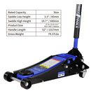 3t Low Profile Jack, Blue and Black, Ultra Low Floor Jack with Dual Pistons Quick Lift Pump, Car Jack Hydraulic AutoLifts for Home Garage, Truck Jack Hydraulic