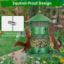 Wild Bird Feeder Squirrel-Proof Chew-Proof Metal Bird Seed Feeder Outdoor Hanging Bird Feeder With 360¡ Circular Perches Water Cups For Yard Garden Pa