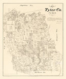 Vintage Map of Tyler County, Texas 1879