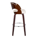 Pino - Mid Century Modern Fixed Height Barstool With Swivel & Round Footrest (Set of 2) by HouseOfZazla