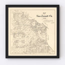 Vintage Map of Van Zandt County, Texas 1884