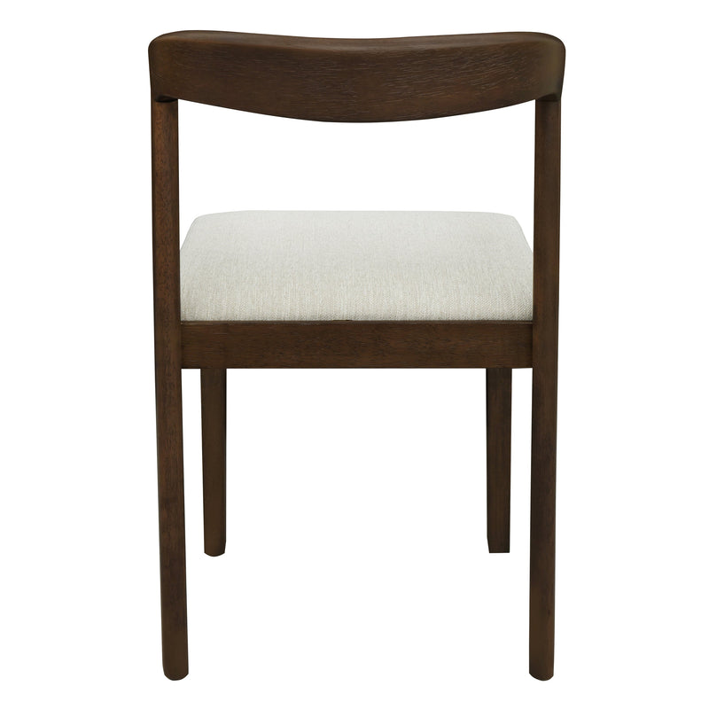 Solid Rubber Wood Dining Chairs (Walnut + Beige) Set of 2, photo 8 of 10
