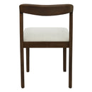 Solid Rubber Wood Dining Chairs (Walnut + Beige) Set of 2 by HouseOfZazla