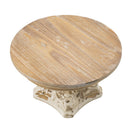 Cake Stand, Cake Plate With Magnesium Base - Cream / Brown by Unique Piece Furniture