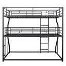 Industrial Triple Bunk Bed With Dual Ladders Frame, Space Saving Design by HouseOfZazla