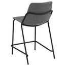 Counter Height Stools With Footrest (Set of 2) - Gray / Black