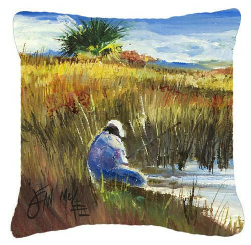 Fishing on the bank Canvas Fabric Decorative Pillow JMK1274PW1414