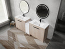 84 Inch Freestanding Bathroom Vanity with Ceramic Sink and Storage Cabinets