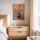Cherry Blossom Oil Painting – Impressionist Floral Vase Wall Art