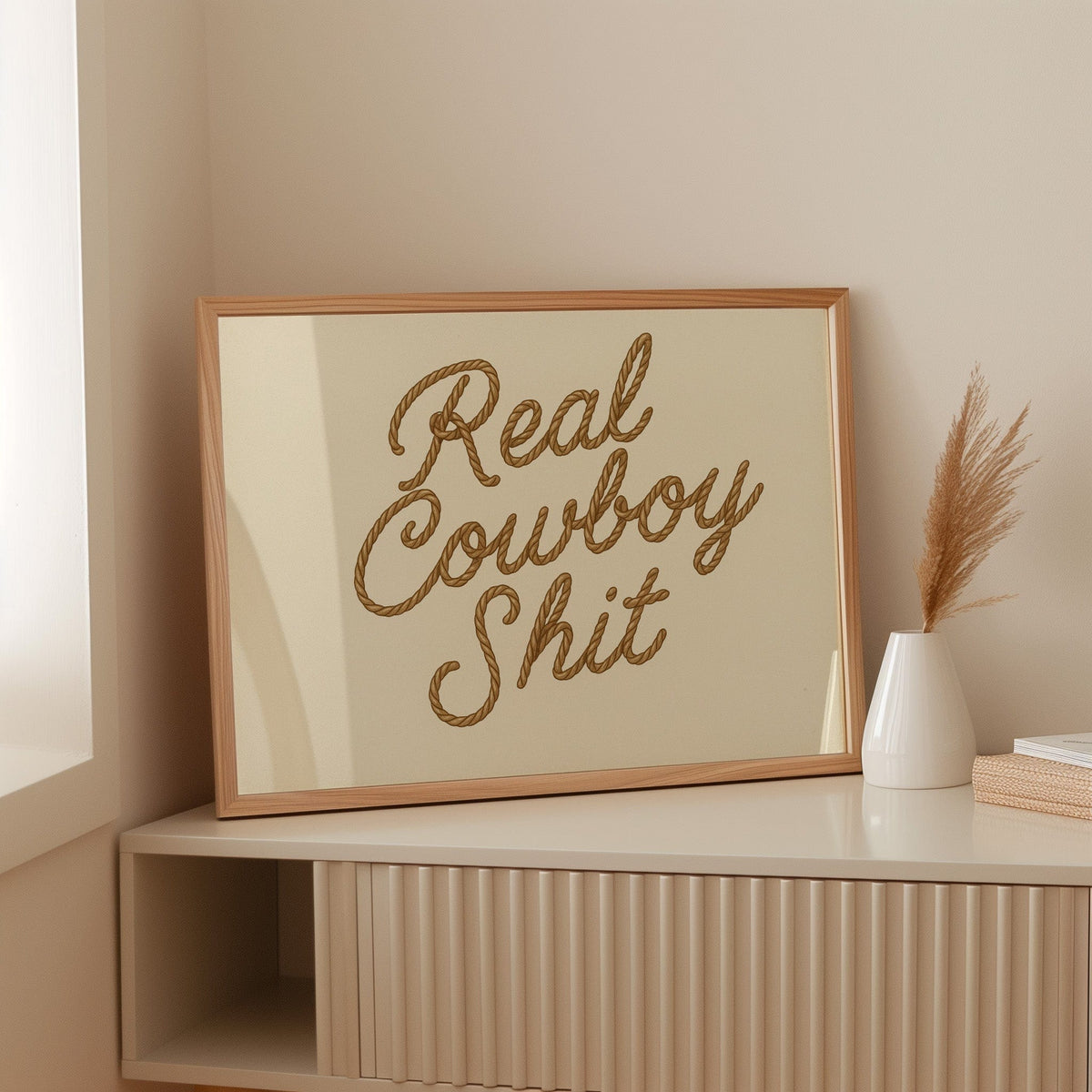 Poster Real Cowboy Sh*t Western Typography Wall Art Rope Script Rustic Ranch Home Decor, photo 11 of 16