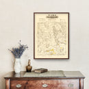 Vintage Map of Wise County, Texas 1870