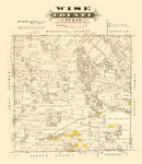 Vintage Map of Wise County, Texas 1870