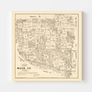 Vintage Map of Wood County, Texas 1879