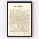 Vintage Map of Young County, Texas 1898