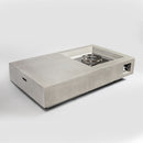 Propane Gas Fire Pit Table, 50000 Btu, Rectangular For Outside - Light Gray