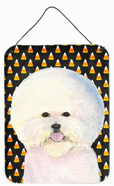 Bichon Frise Candy Corn Halloween Portrait Wall or Door Hanging Prints