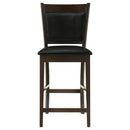 Upholstered Counter Height Stools (Set of 2) - Black / Espresso by HouseOfZazla