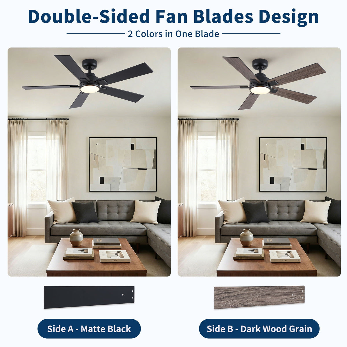 Reversible Motor Integrated LED Dimmable Ceiling Fan With Light, photo 8 of 40