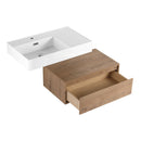 Modern Wall Mounted Bathroom Vanity With Resin Sink And Soft Close Drawer In Imitative - Imitative Oak by HouseOfZazla