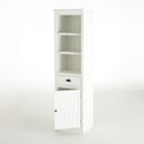 Retro Style 75'' Tall Display Shelf With Cabinet For Hallways Living Room Kitchen - White by HouseOfZazla