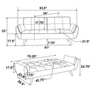 Caufield - Tufted Convertible Sofa Bed Upholstered - Gray by HouseOfZazla
