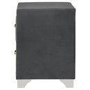 Melody Upholstered 2-drawer Nightstand Grey