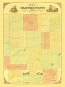 Vintage Map of Crawford County, Ohio 1850